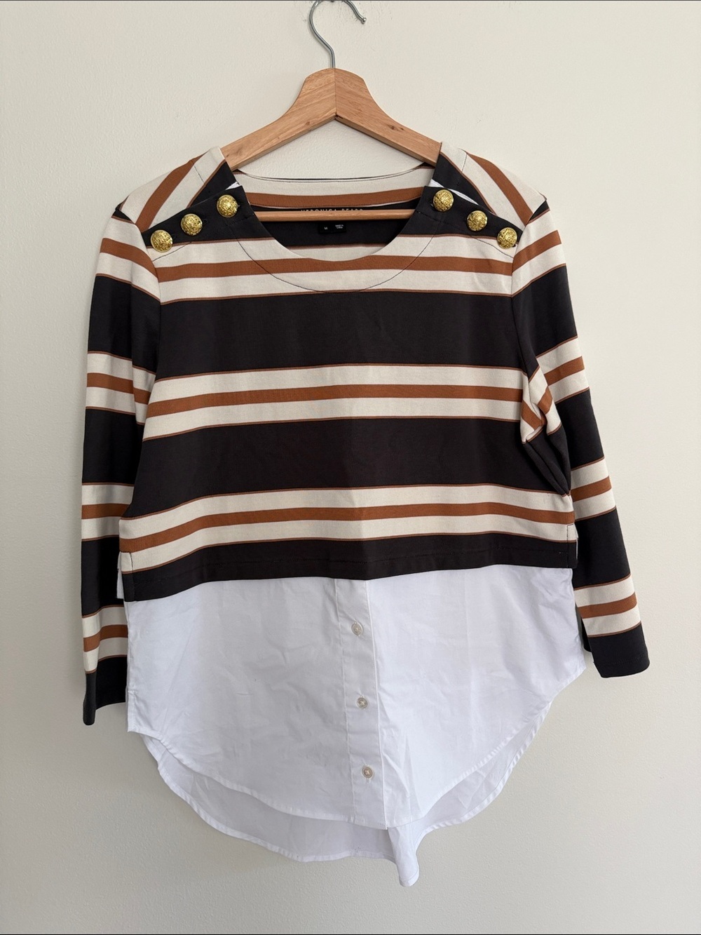 Veronica Beard Bertie Stripe Cotton Top